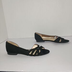 Sam Edelman Circus Black Flat Belindas Open Toe Sandals Womens Shoes 7 M